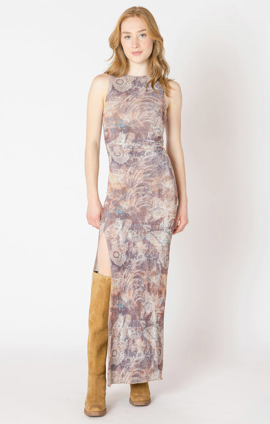 Shirred Mesh Dress