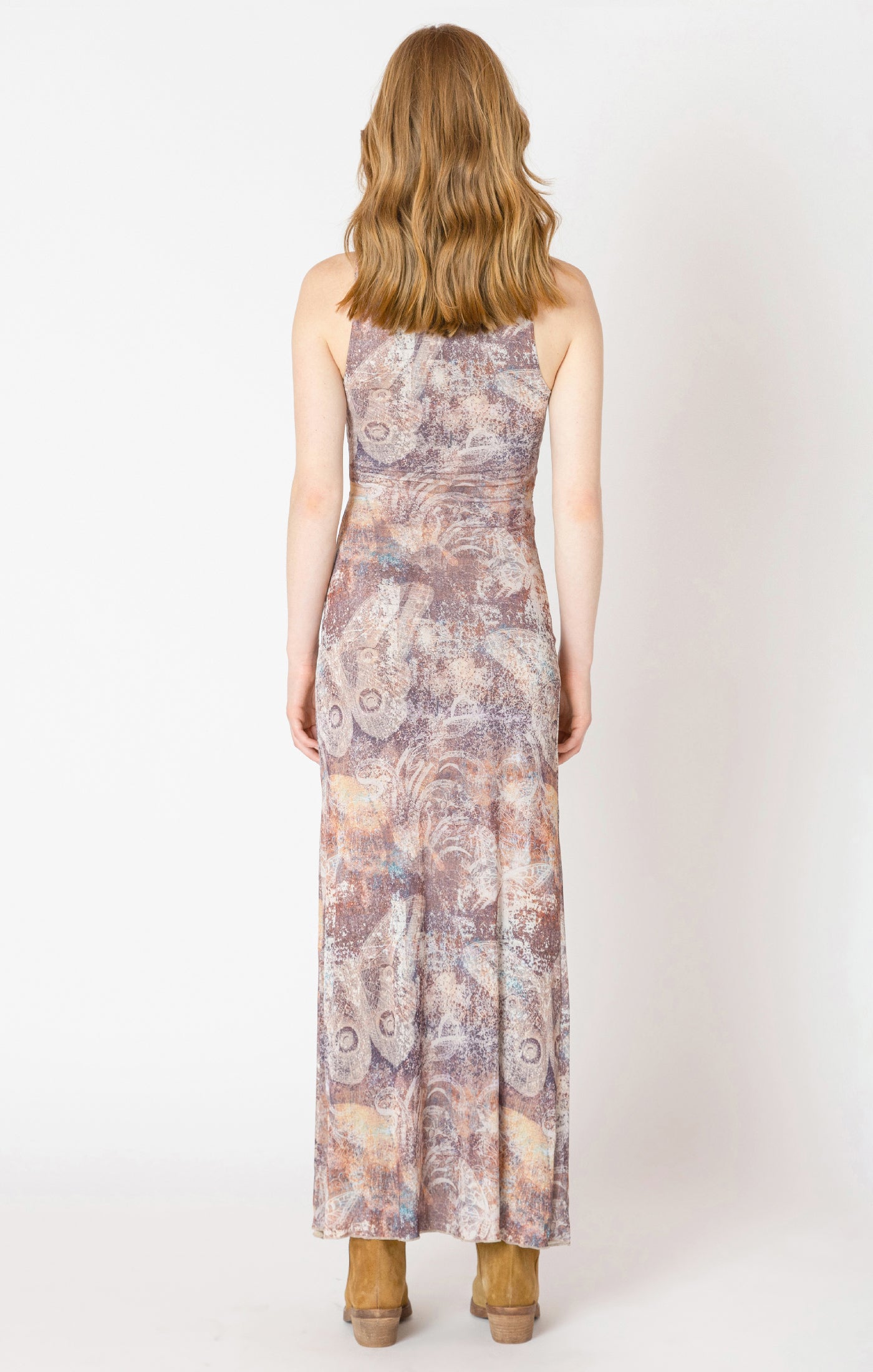 Shirred Mesh Dress