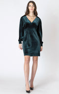 Deep V-Neck Velvet Mini Dress