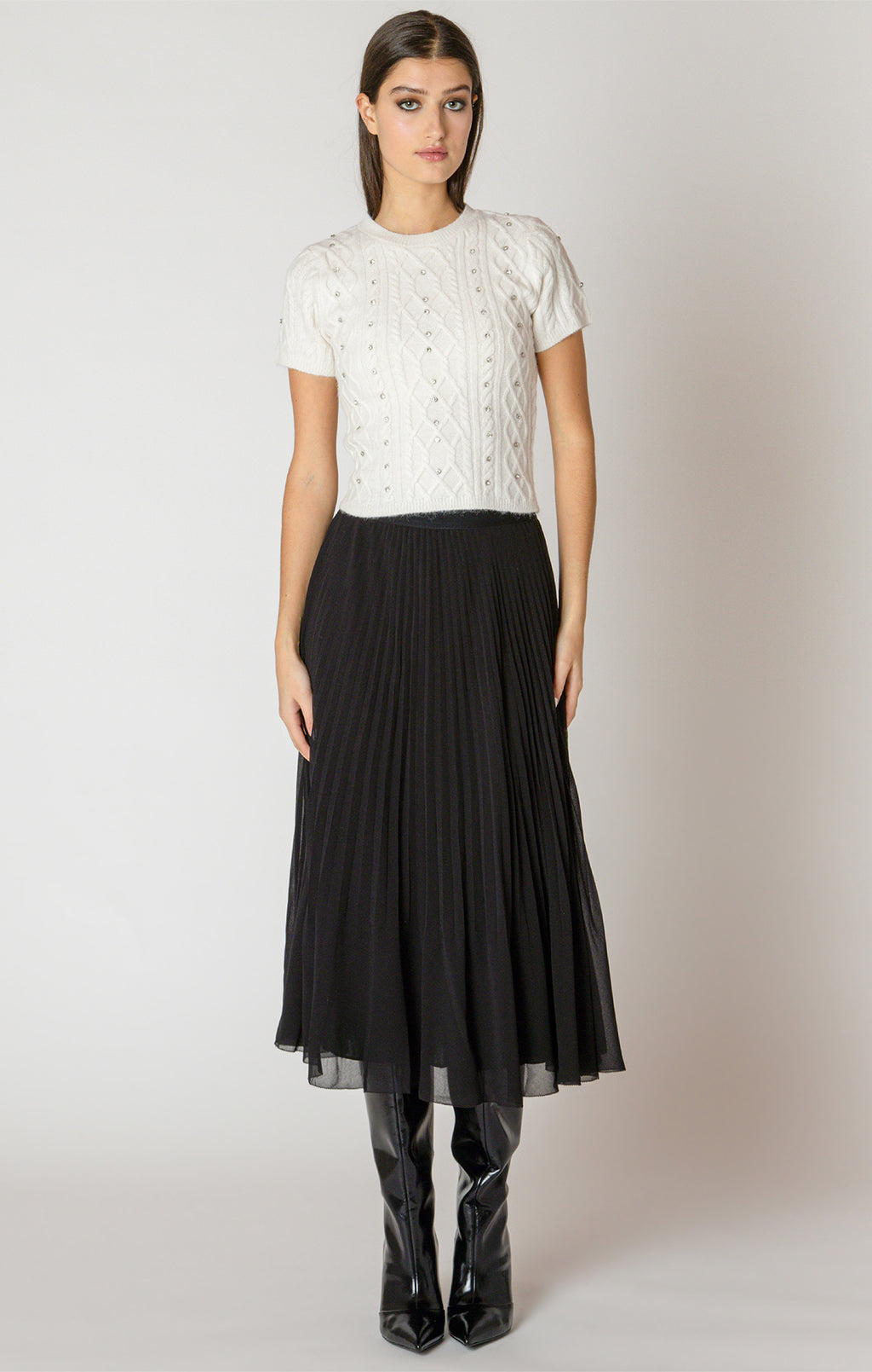Pleated Midi Skirt