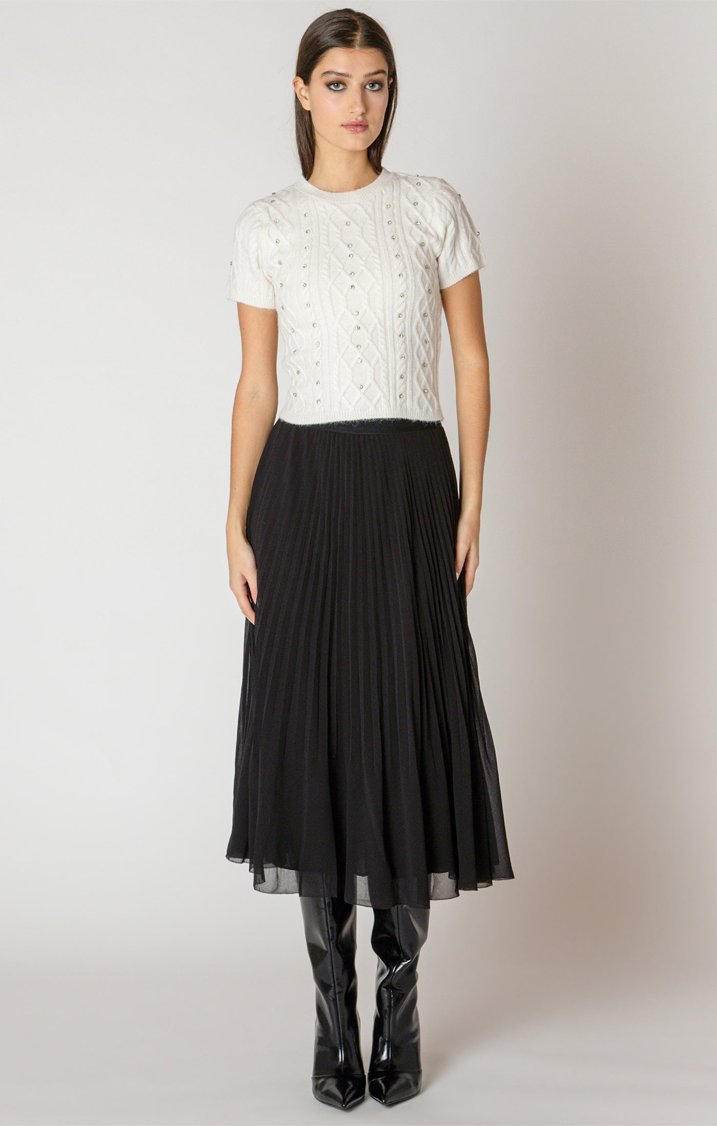 Pleated Midi Skirt