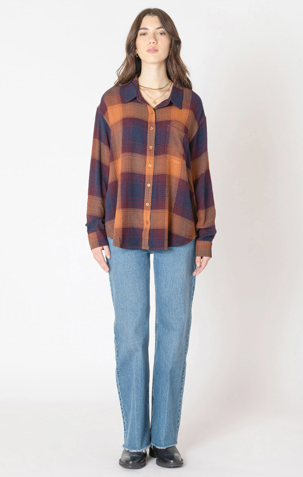 Textured Plaid Shirt