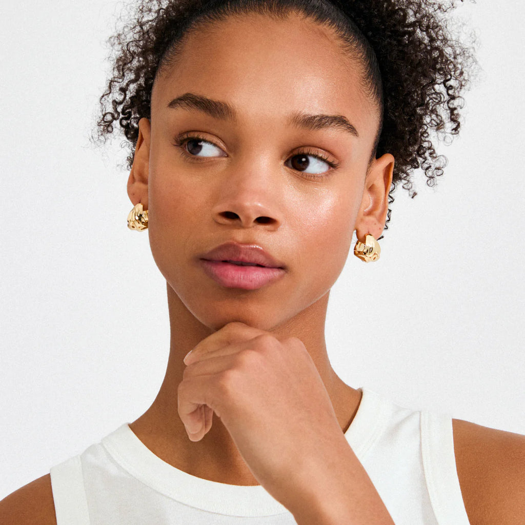 Johnnie Textured Chunky Hoop Earrings