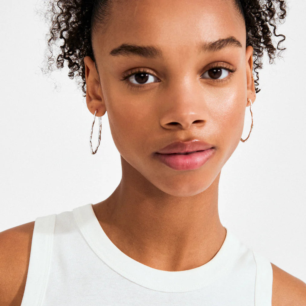 Timber Wavy Oval Hoop Earrings