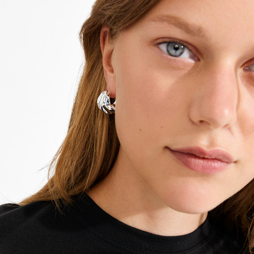 Johnnie Textured Chunky Hoop Earrings