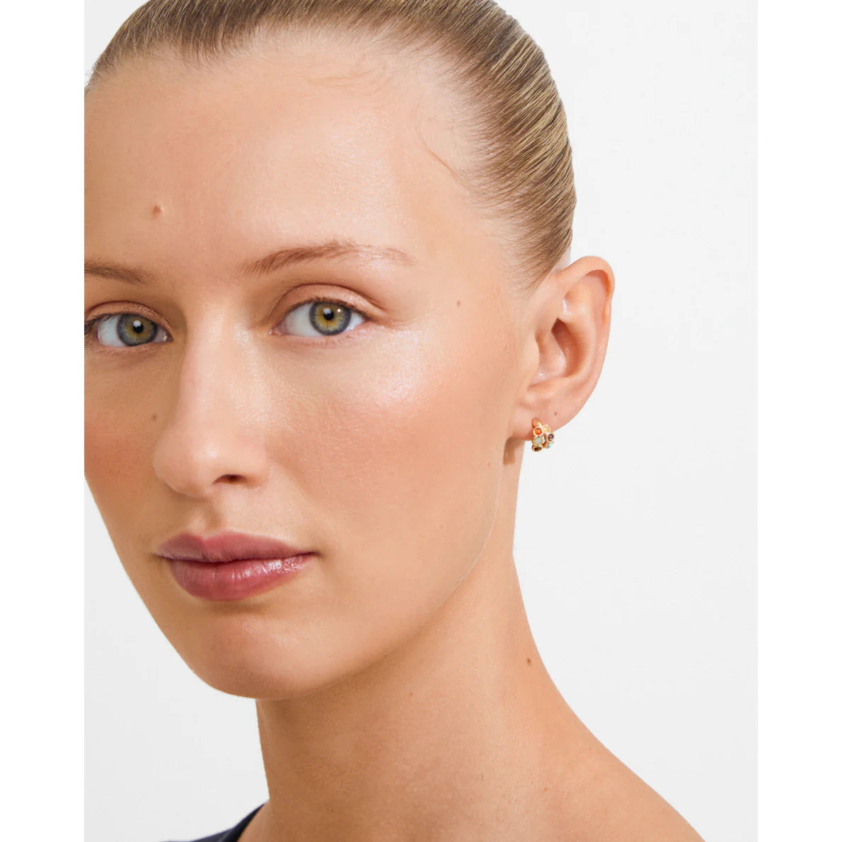 Lonnie Semi-Precious Stone Huggie Earrings