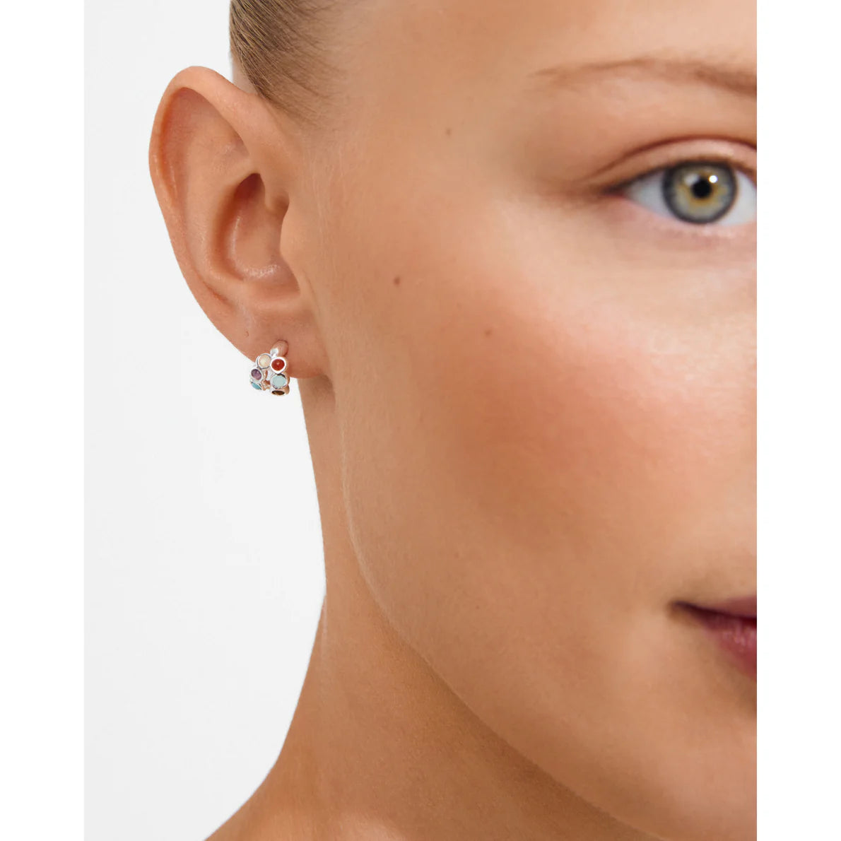 Lonnie Semi-Precious Stone Huggie Earrings