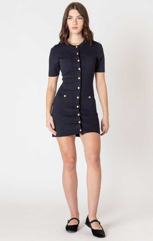 Button Detail Sweater Dress