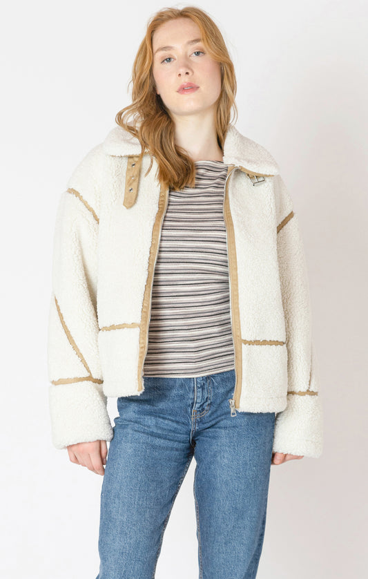 Contrast Detail Fleece Jacket