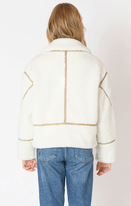 Contrast Detail Fleece Jacket
