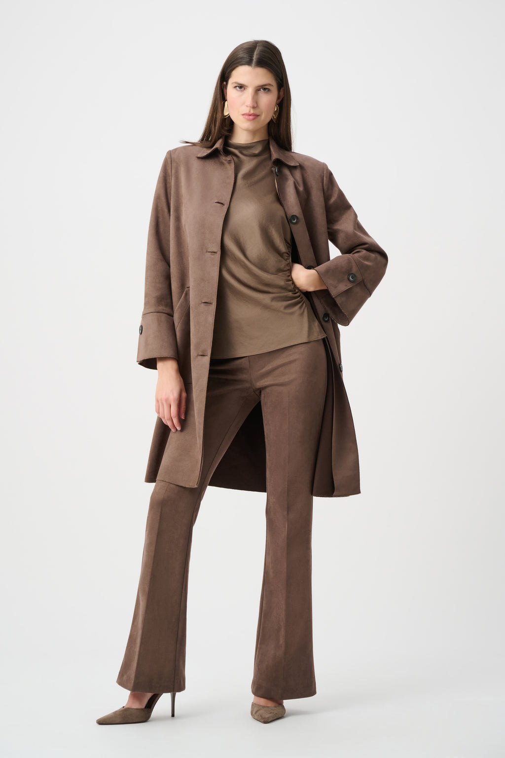 Scuba Suede Flared Pull-On Pants
