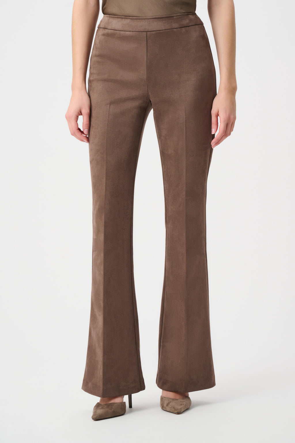 Scuba Suede Flared Pull-On Pants