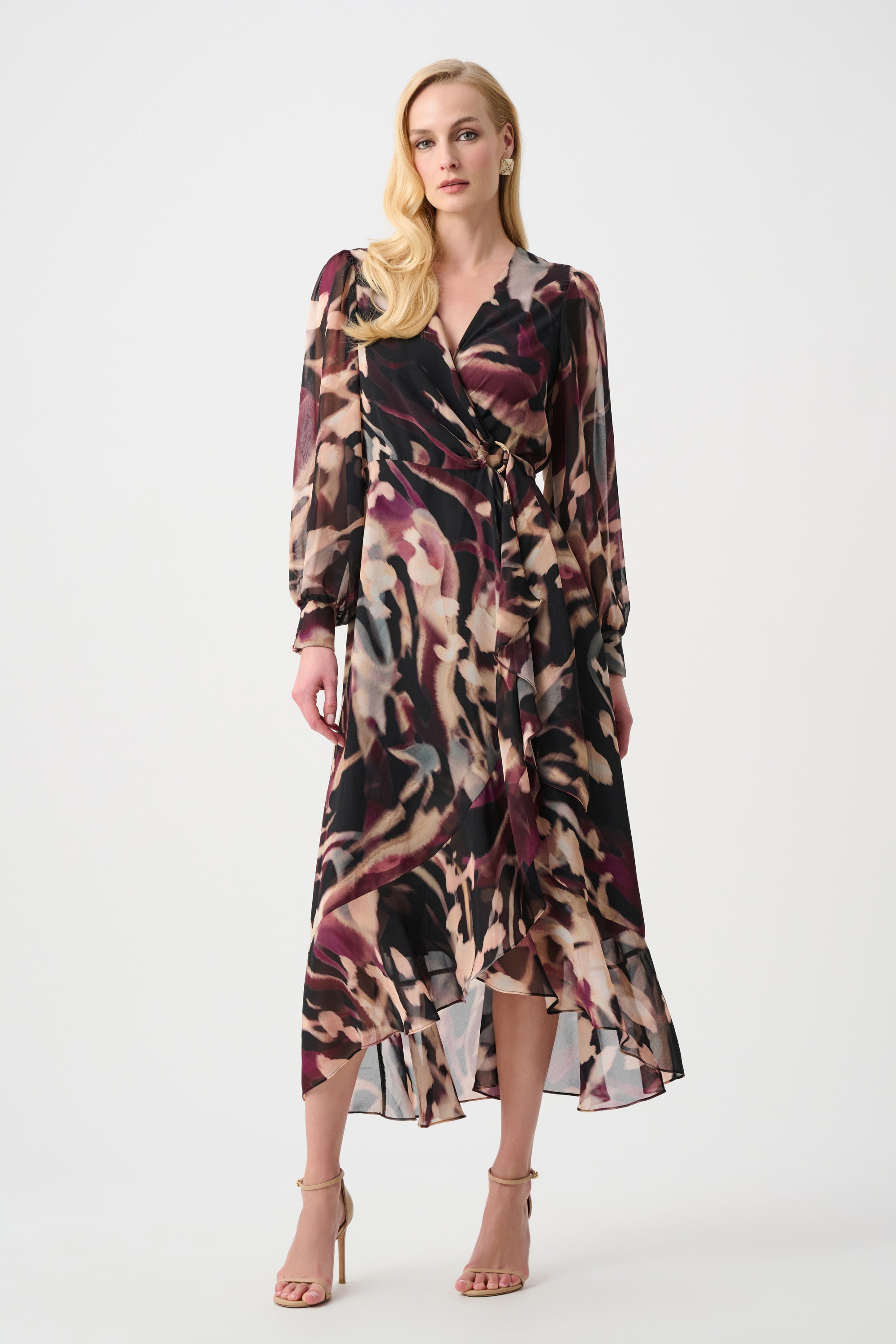 Chiffon Printed Fit and Flare Wrap Dress – The Paisley Boutique
