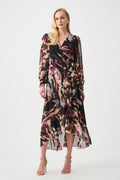 Chiffon Printed Fit and Flare Wrap Dress