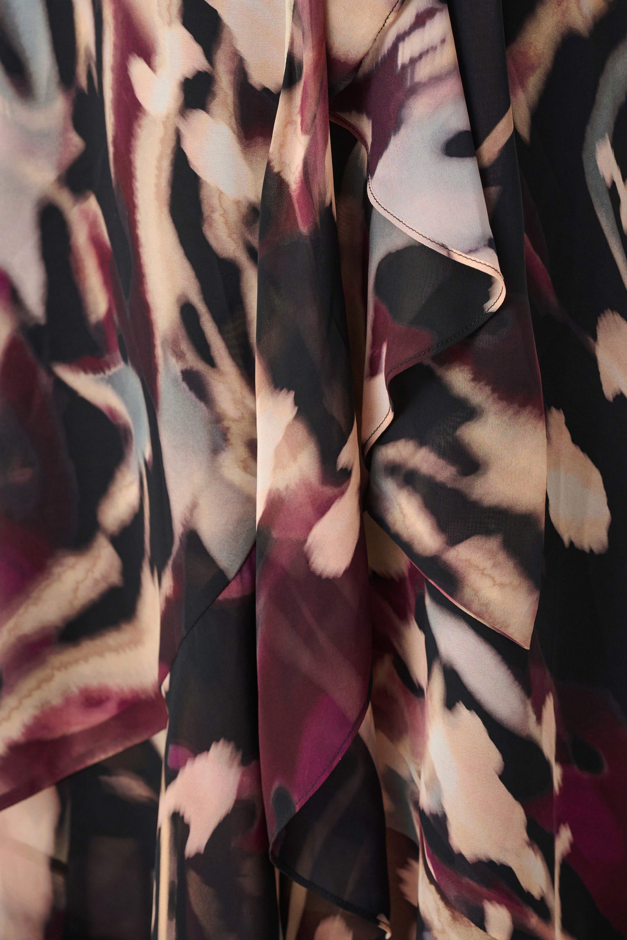 Chiffon Printed Fit and Flare Wrap Dress
