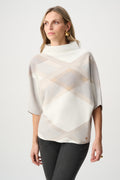 Brushed Viscose & Nylon Plaid Funnel-Neck Sweater