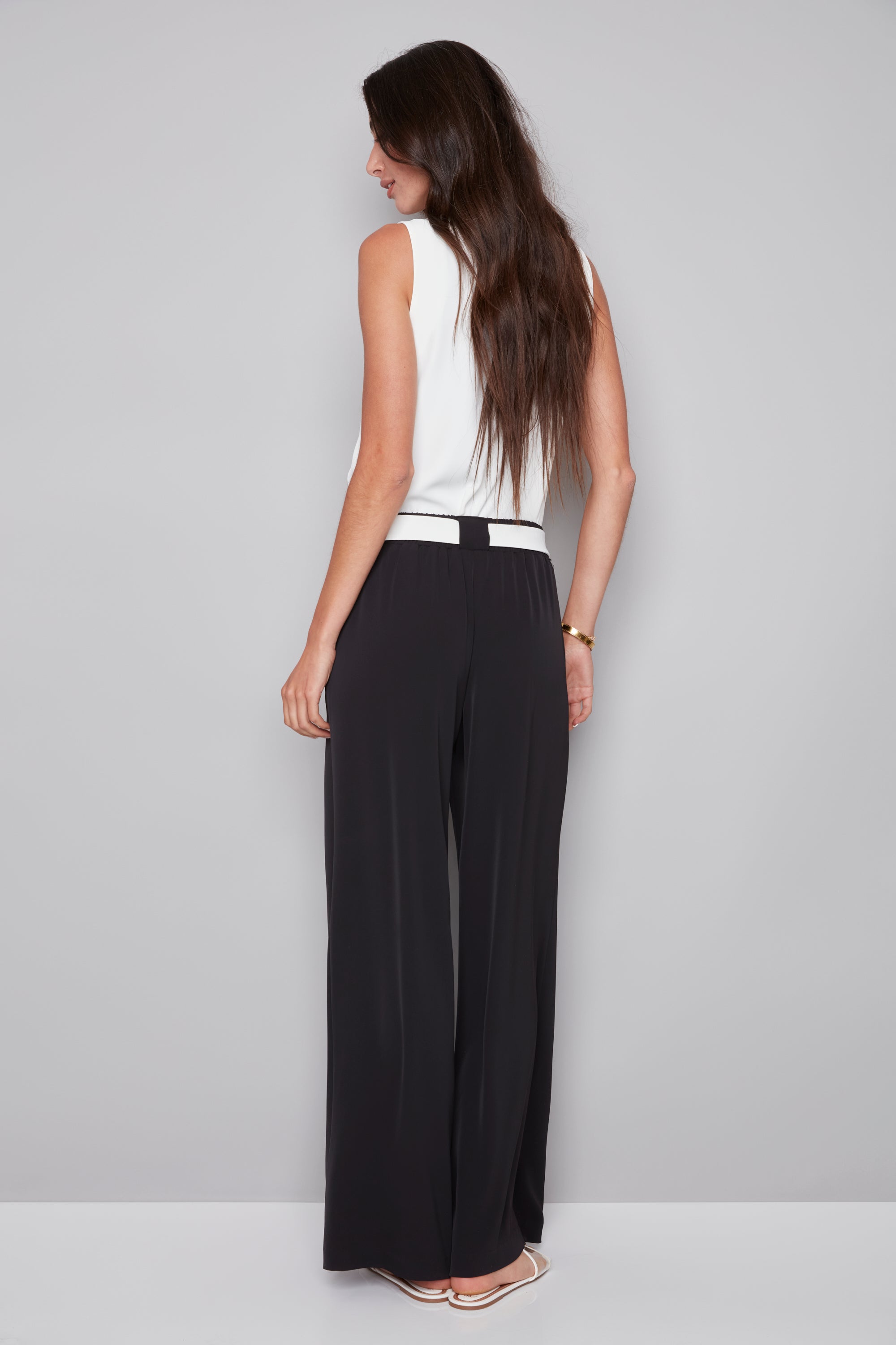 Fiona Vegan Silk Belted Wide Leg Pant