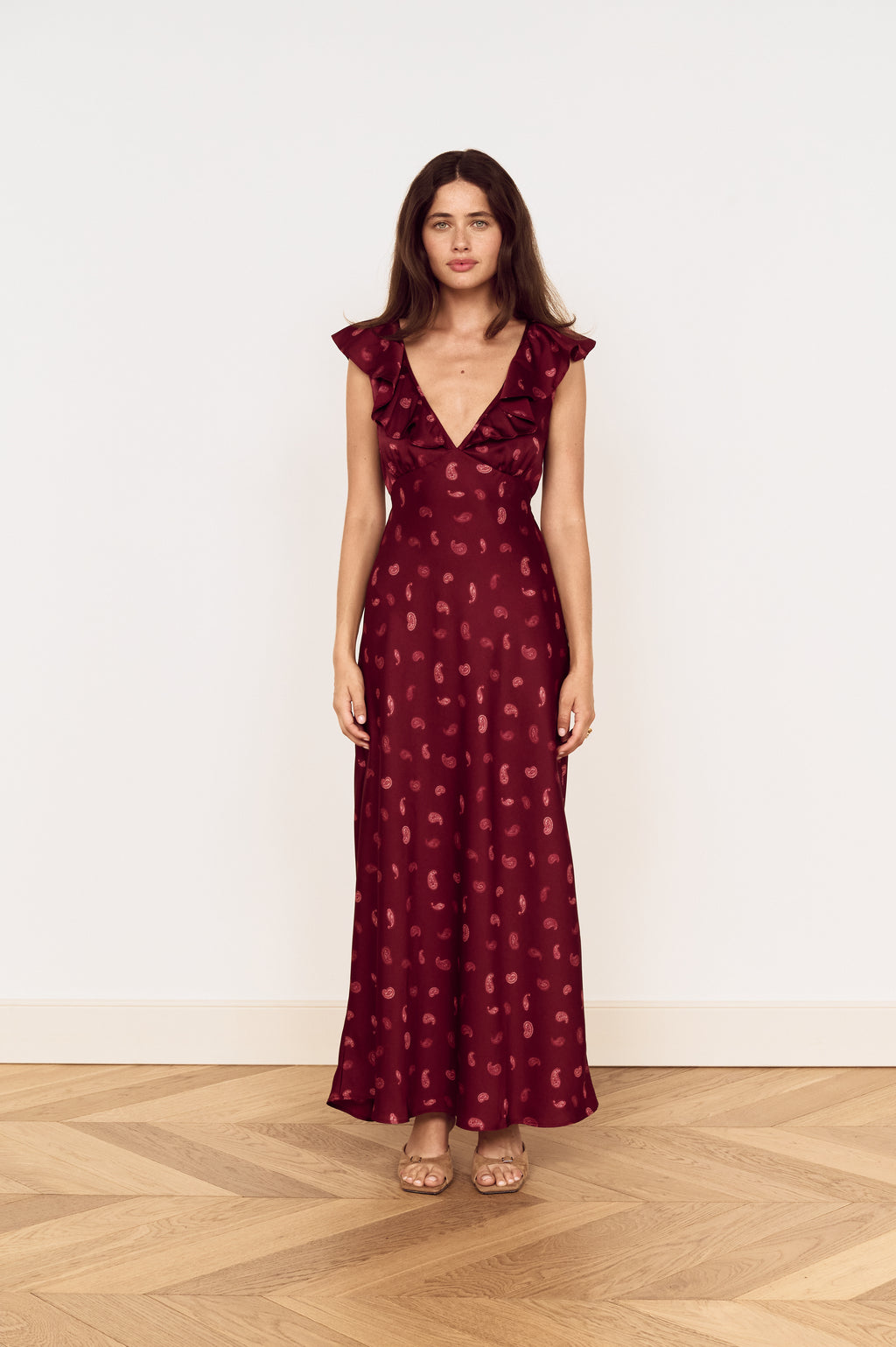ARIES RUFFLED MIDI DRESS