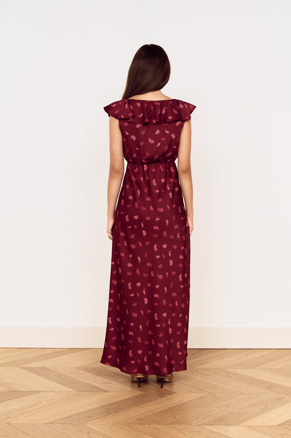 ARIES RUFFLED MIDI DRESS