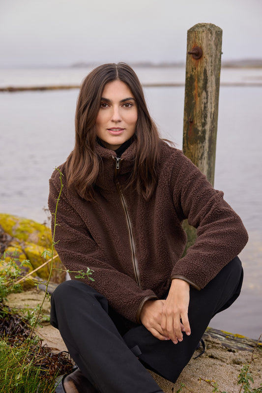 Onyx Zip Up Teddy Jacket