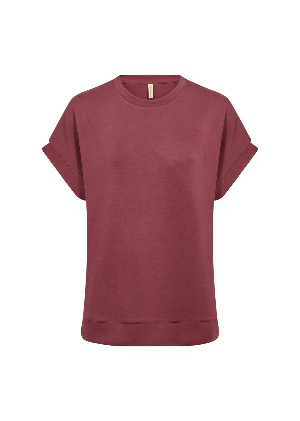 Banu Soft Rolled Sleeve Crewneck Top