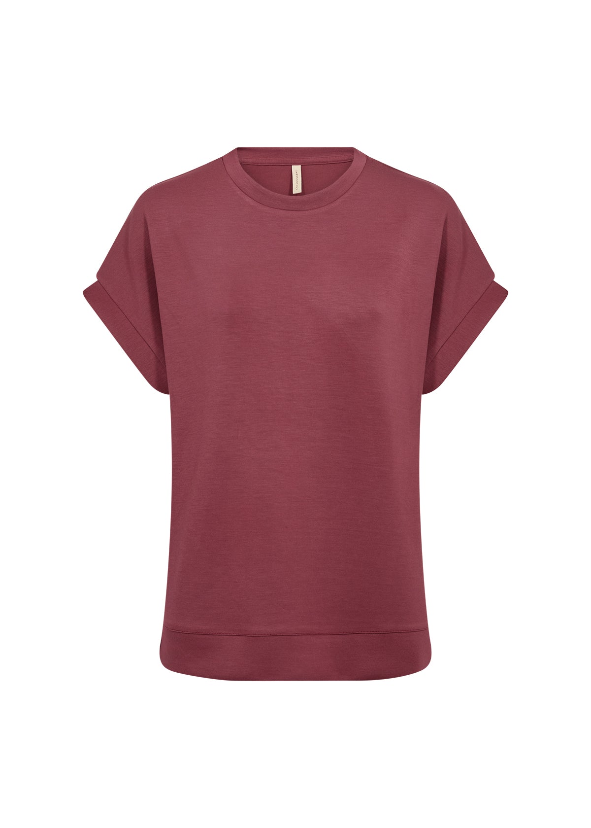 Banu Soft Rolled Sleeve Crewneck Top