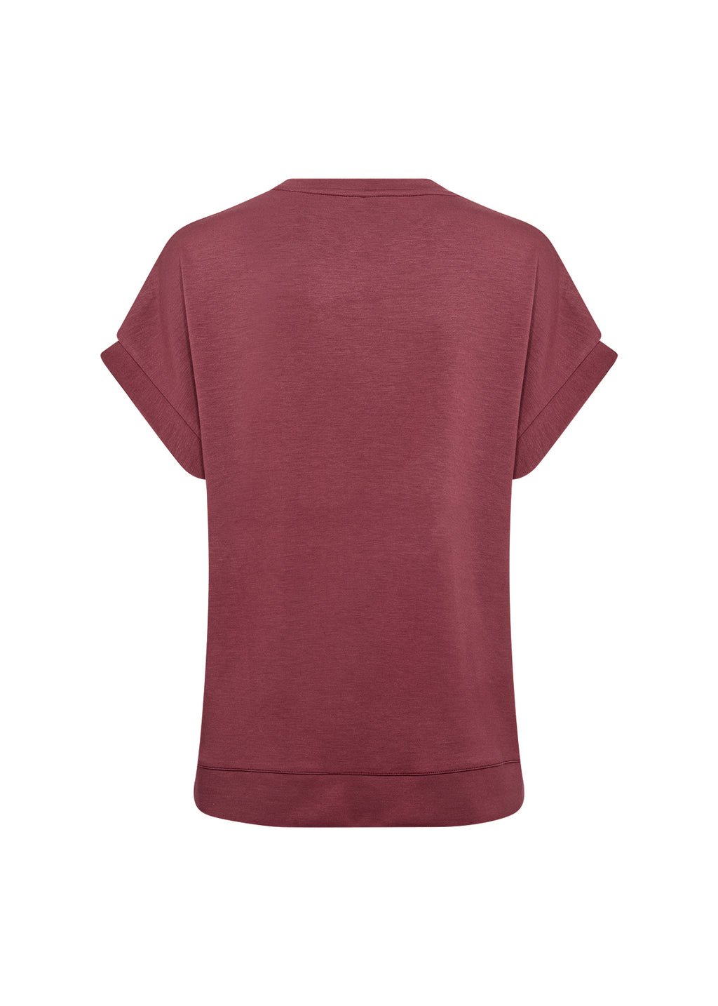 Banu Soft Rolled Sleeve Crewneck Top