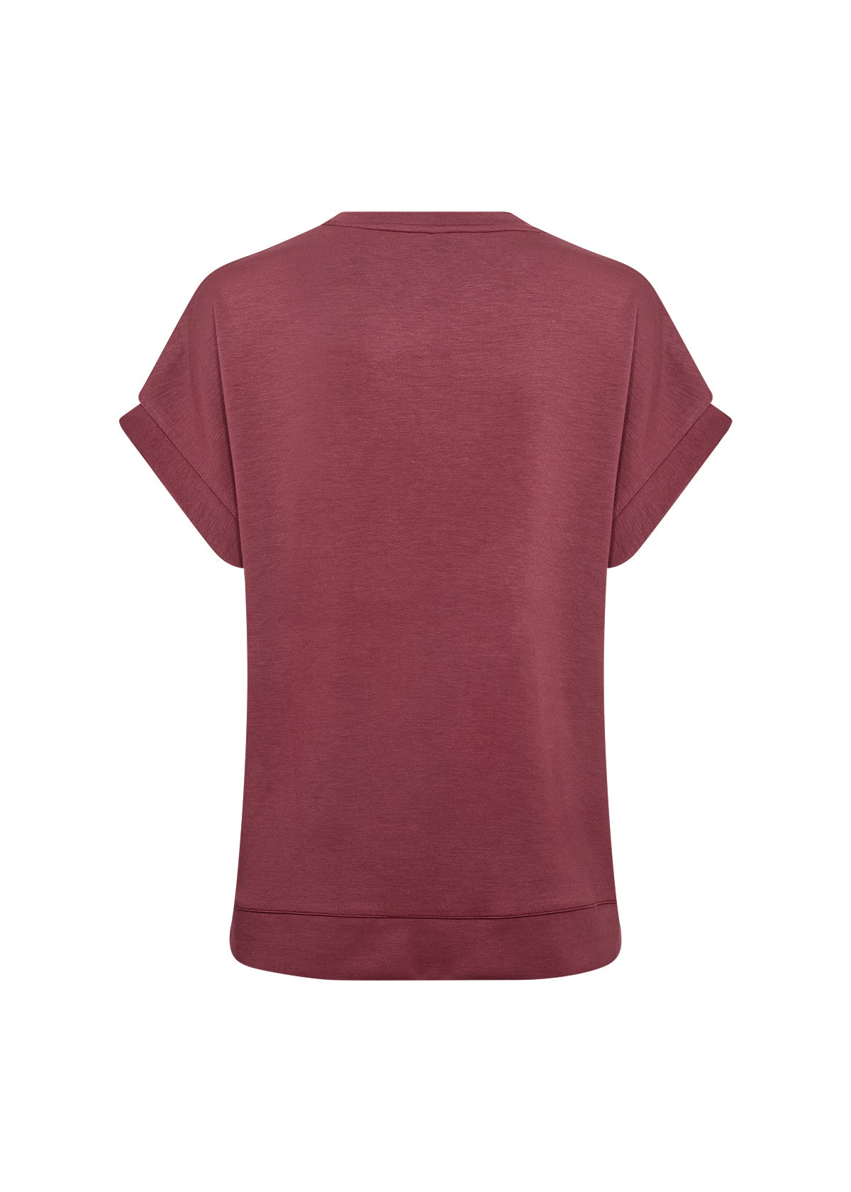 Banu Soft Rolled Sleeve Crewneck Top