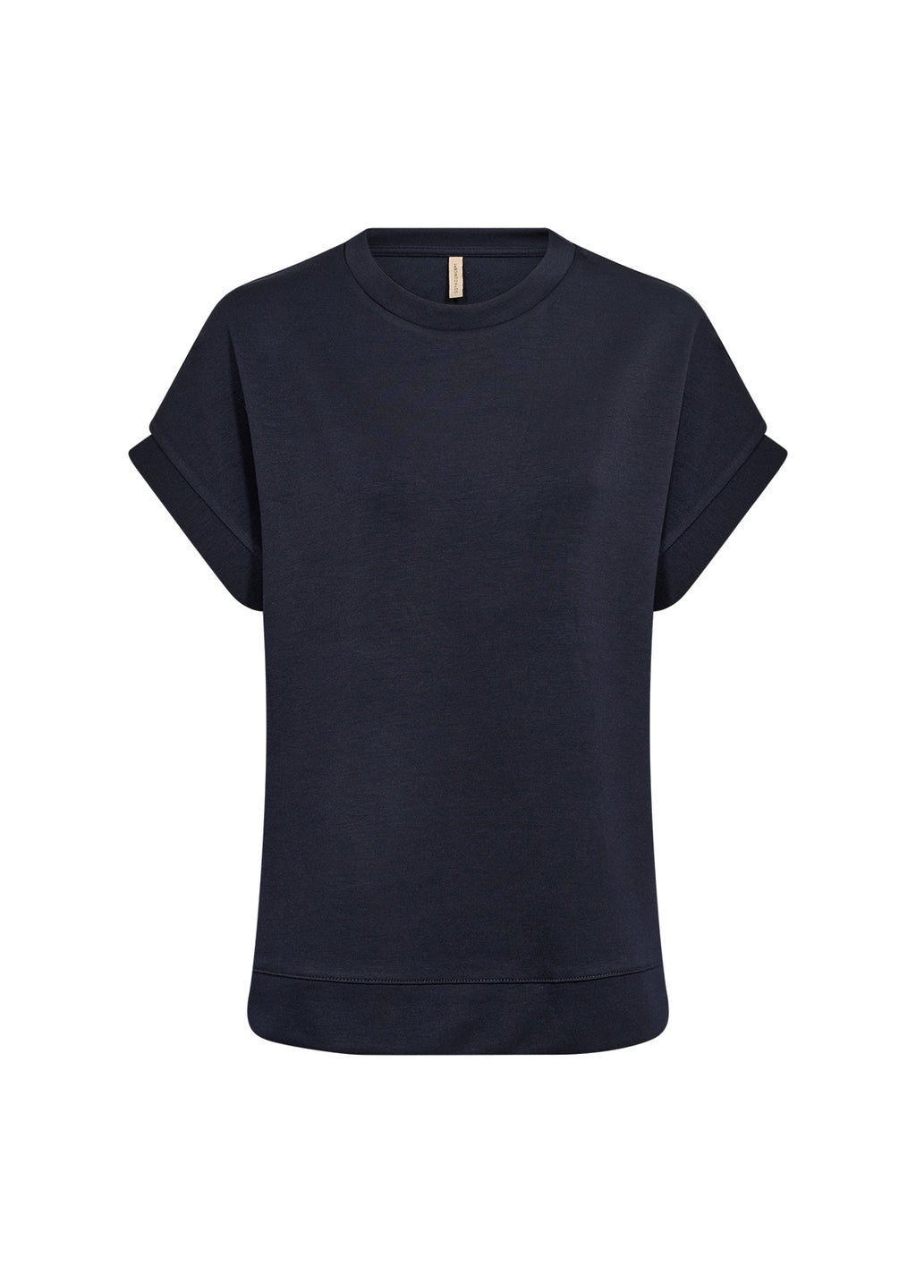 Banu Soft Rolled Sleeve Crewneck Top