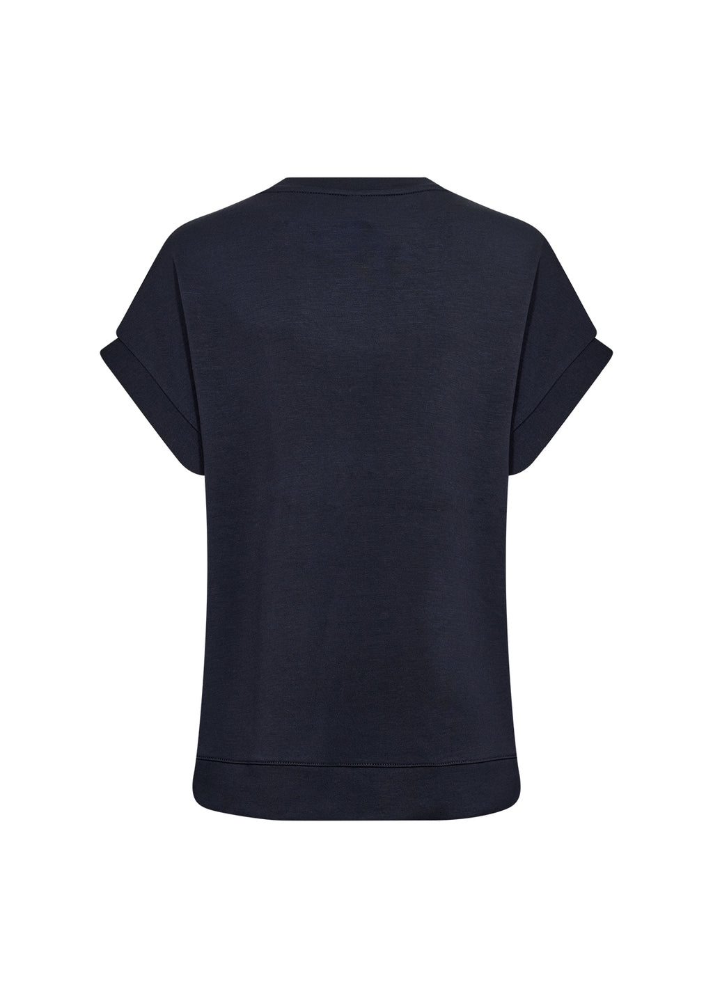 Banu Soft Rolled Sleeve Crewneck Top