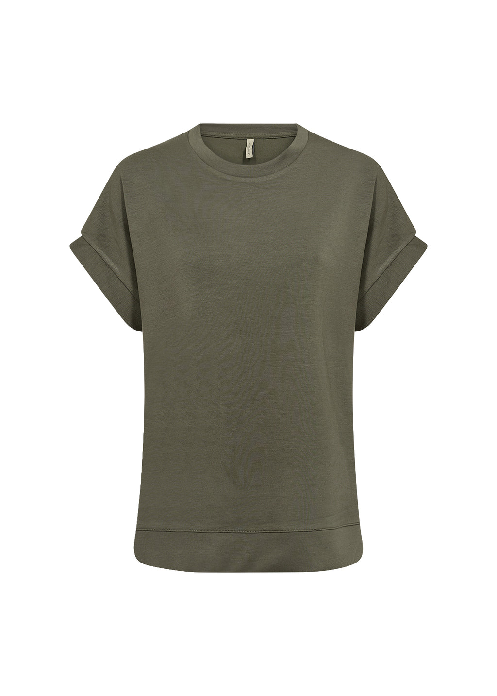 Banu Soft Rolled Sleeve Crewneck Top