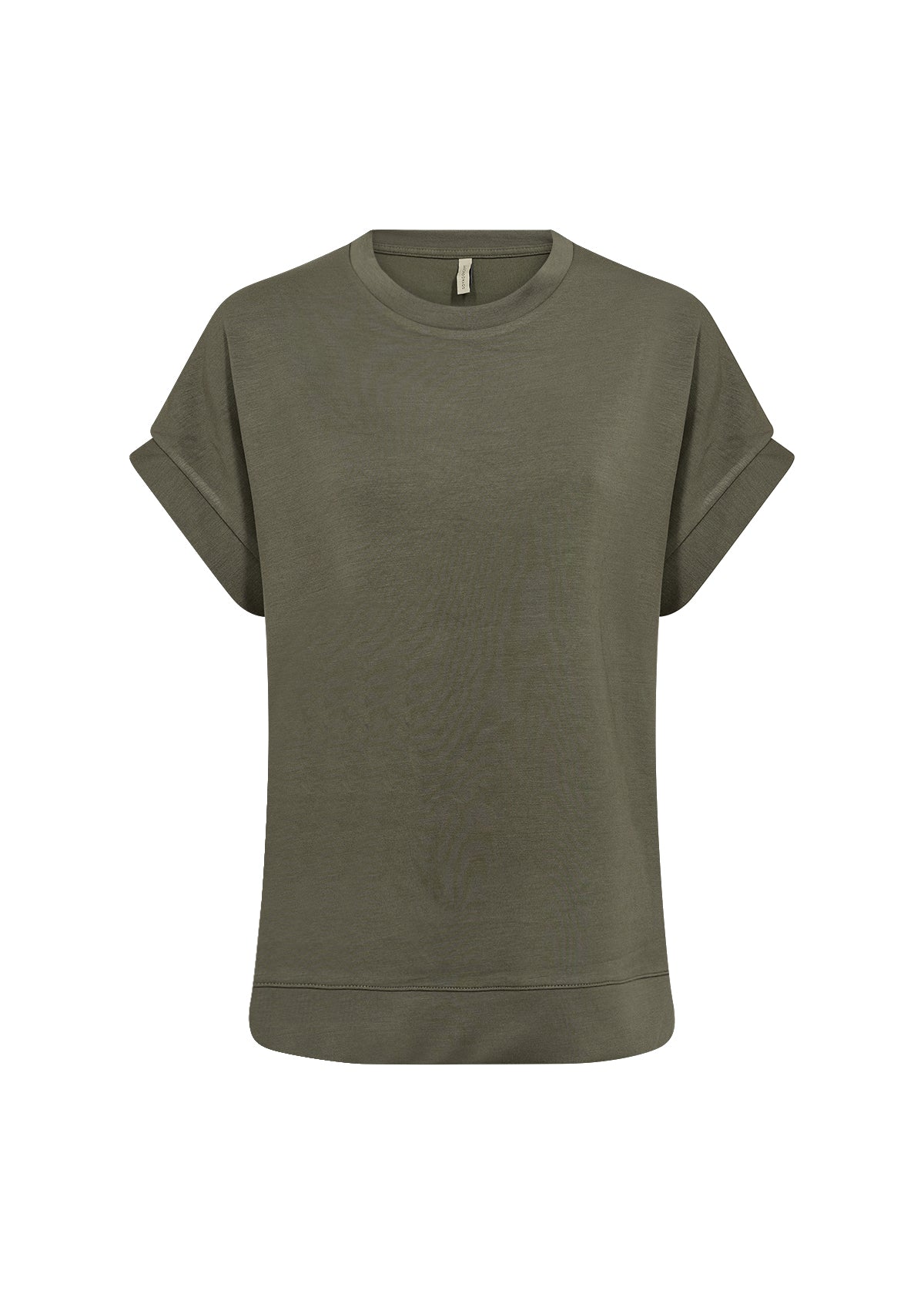 Banu Soft Rolled Sleeve Crewneck Top