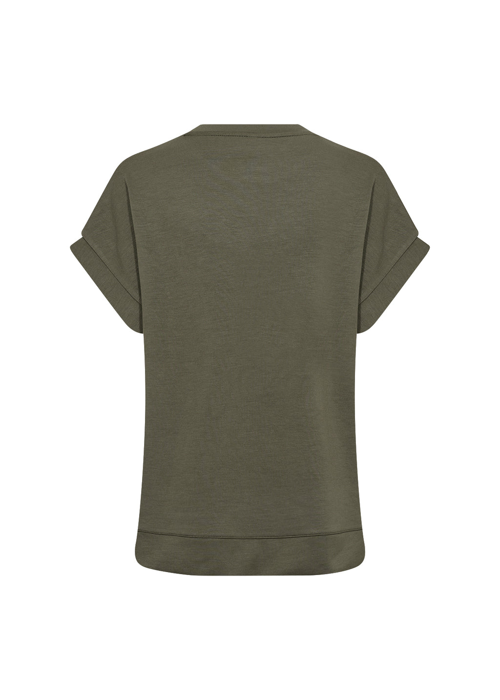 Banu Soft Rolled Sleeve Crewneck Top