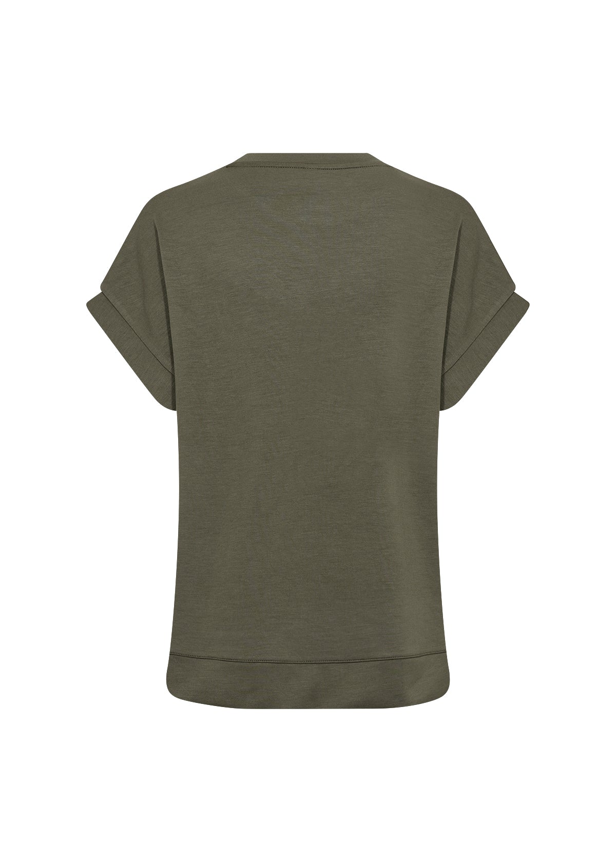 Banu Soft Rolled Sleeve Crewneck Top