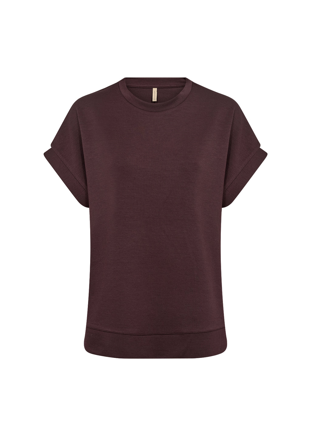Banu Soft Rolled Sleeve Crewneck Top