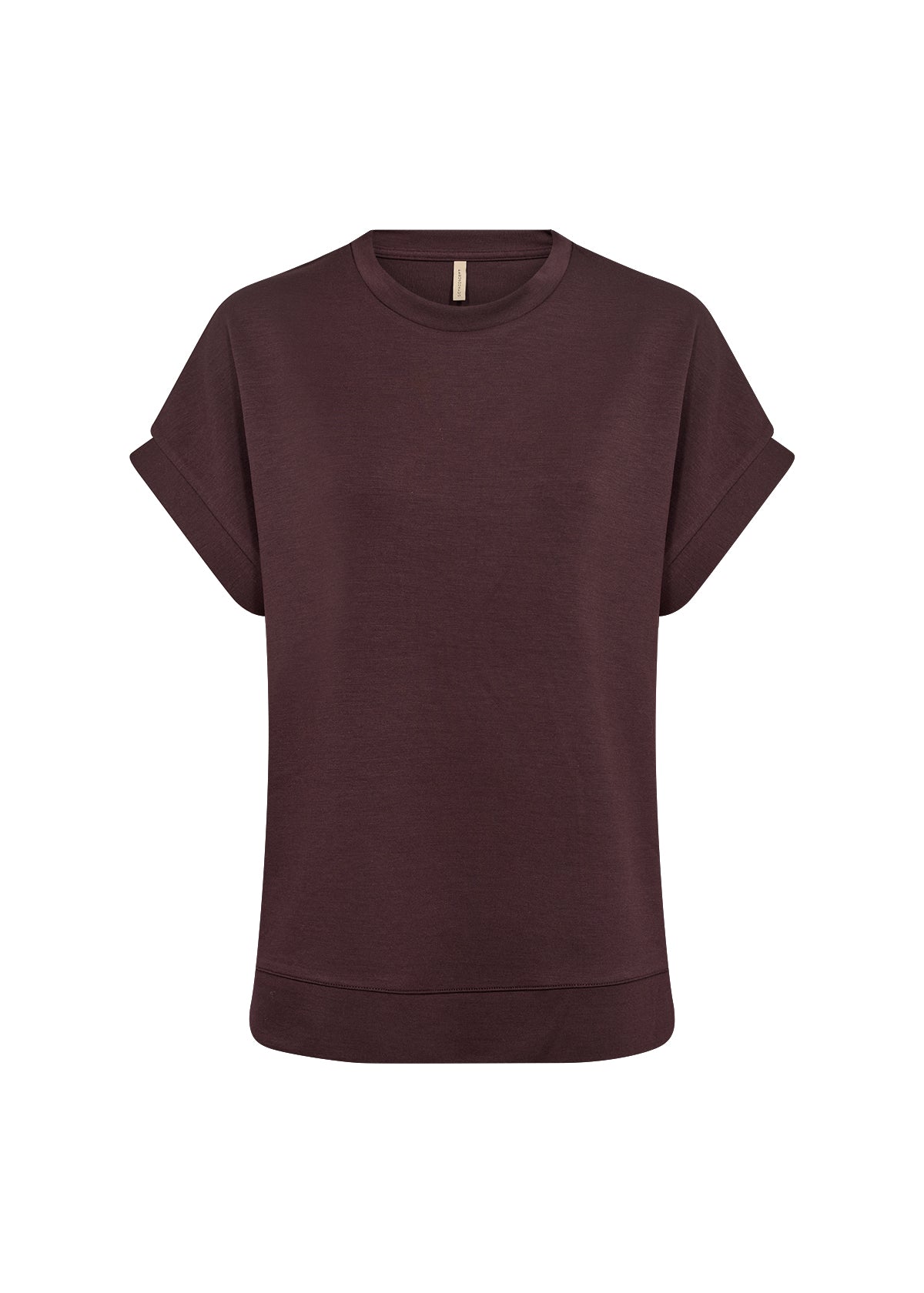 Banu Soft Rolled Sleeve Crewneck Top