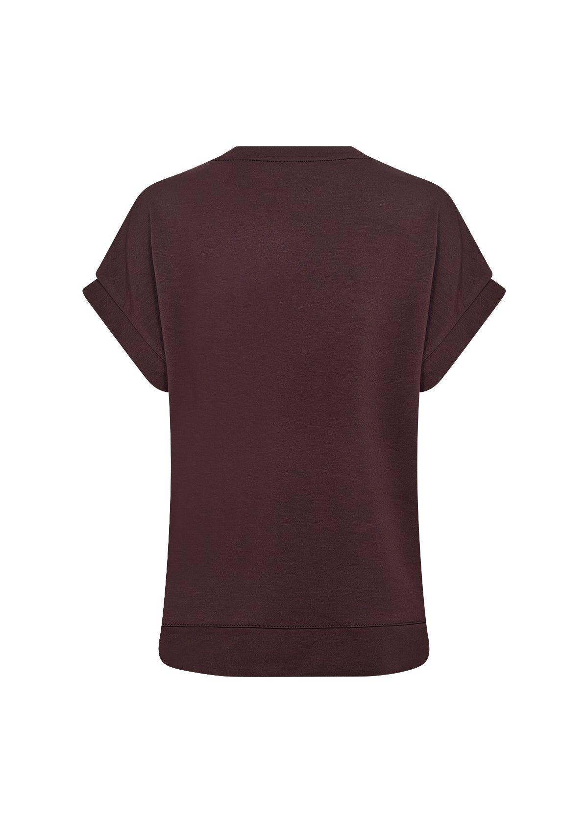 Banu Soft Rolled Sleeve Crewneck Top