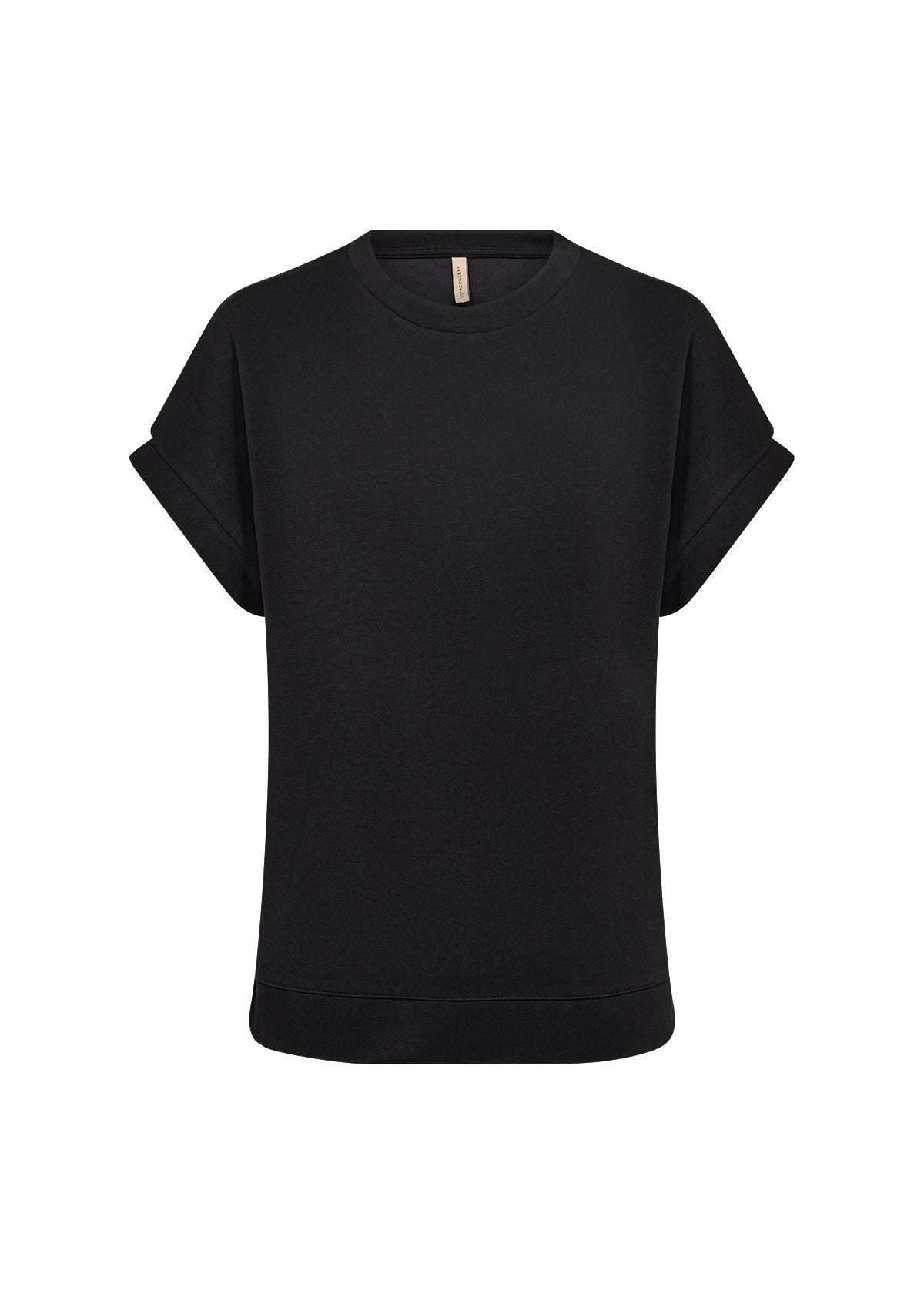 Banu Soft Rolled Sleeve Crewneck Top
