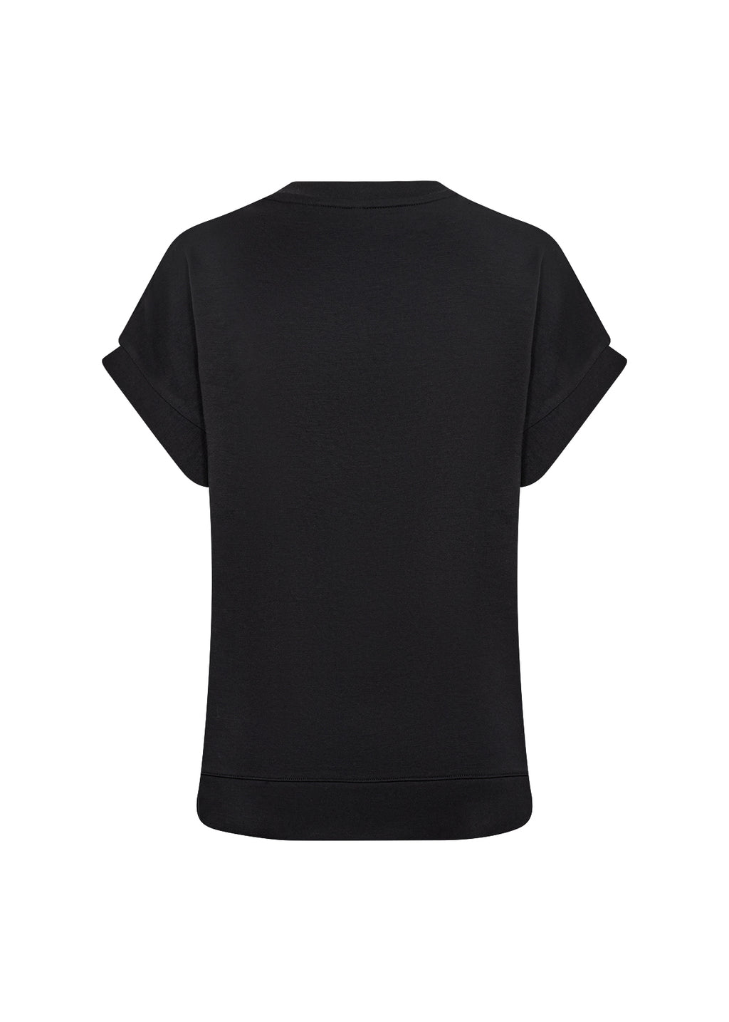 Banu Soft Rolled Sleeve Crewneck Top