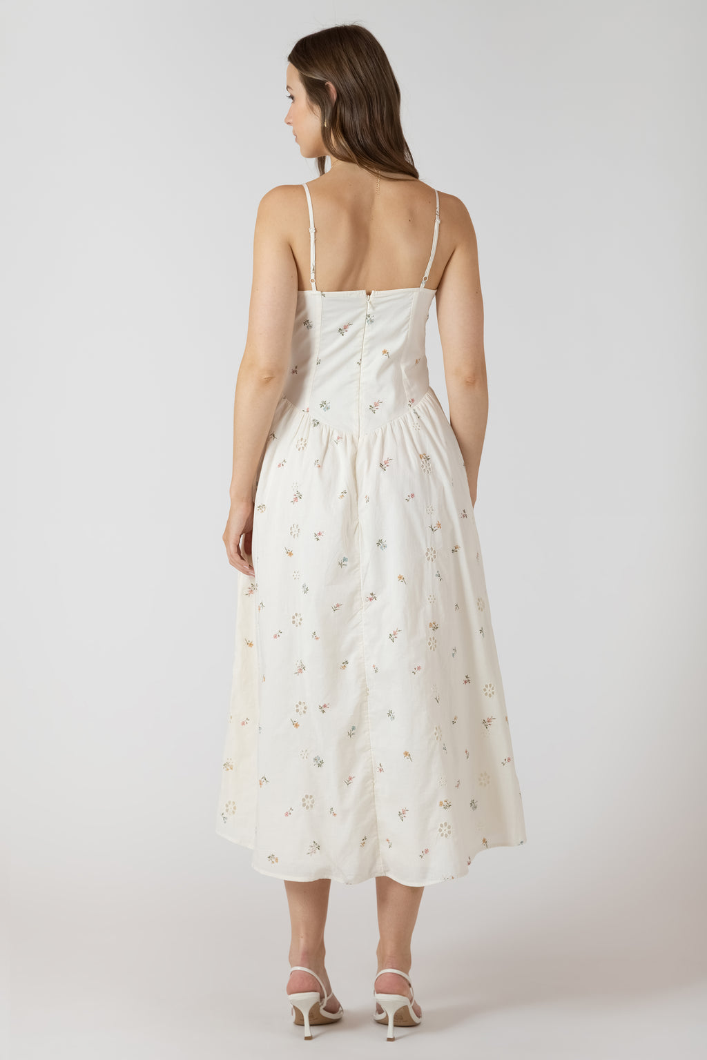 Smocked Detail Floral Midi Dress