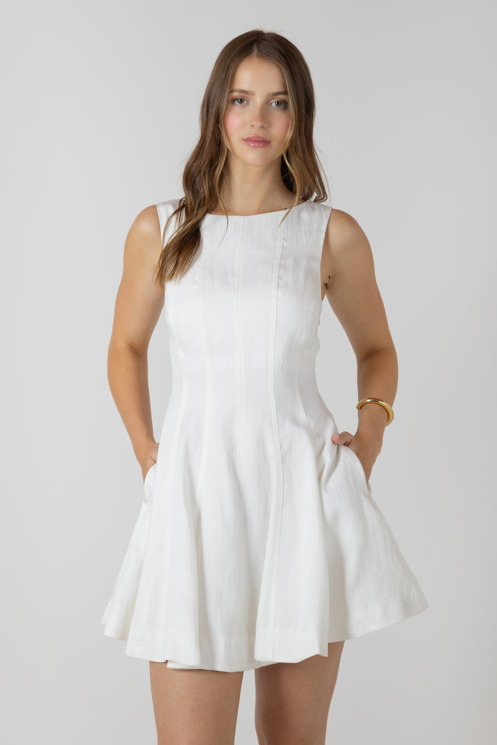 Fit & Flare Panelled Mini Dress