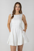 Fit & Flare Panelled Mini Dress