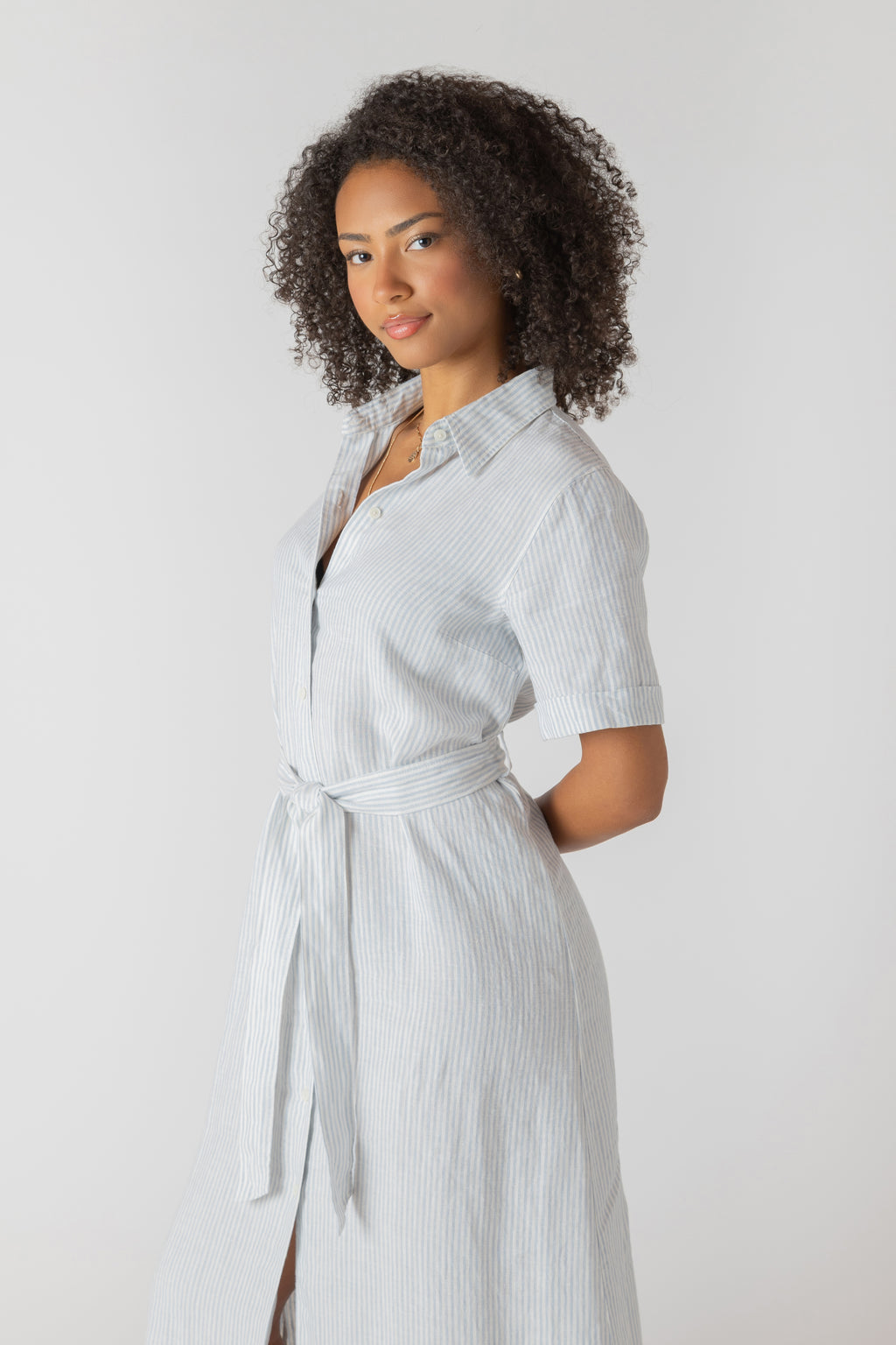 Belted Midi Shirt Dress