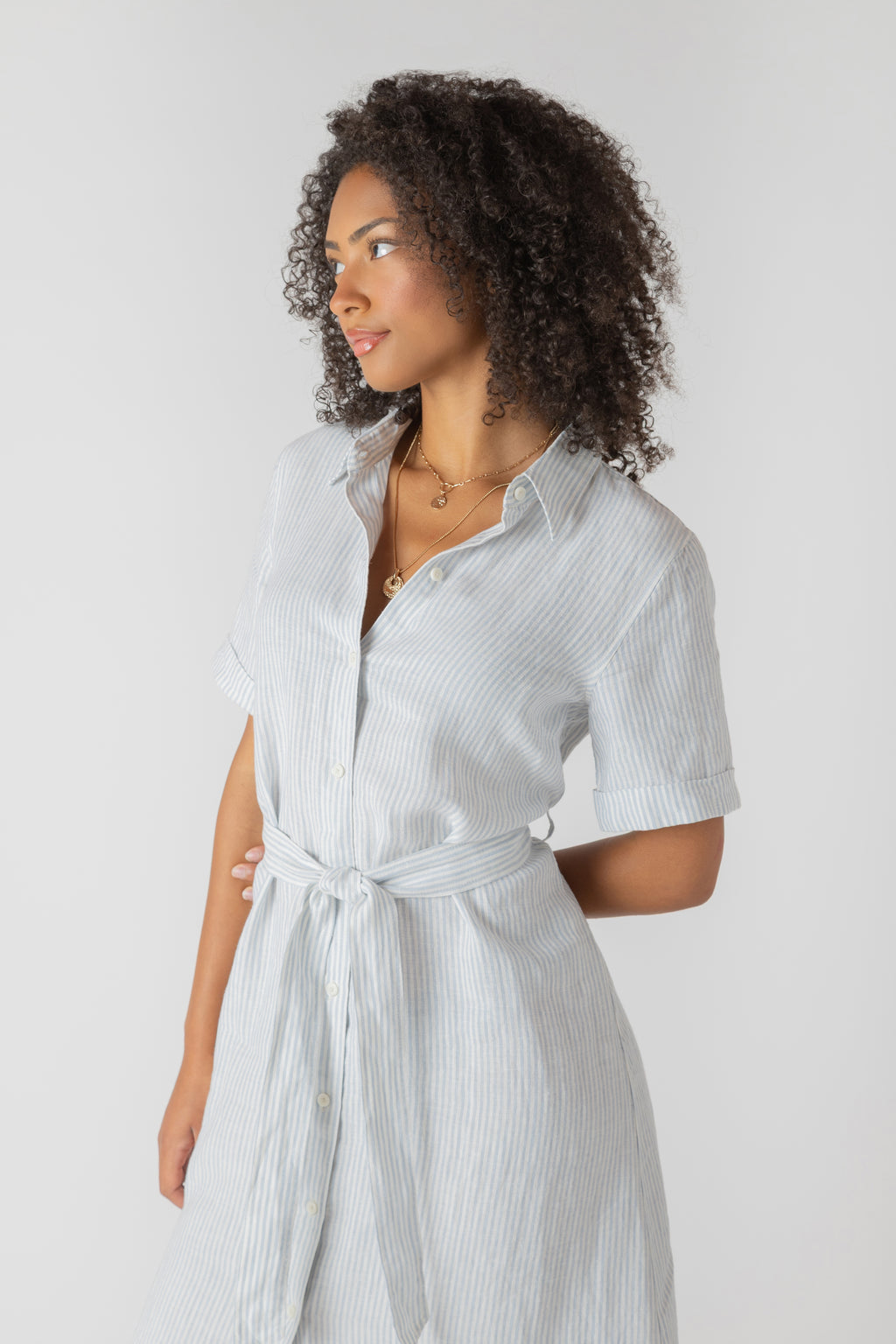 Belted Midi Shirt Dress
