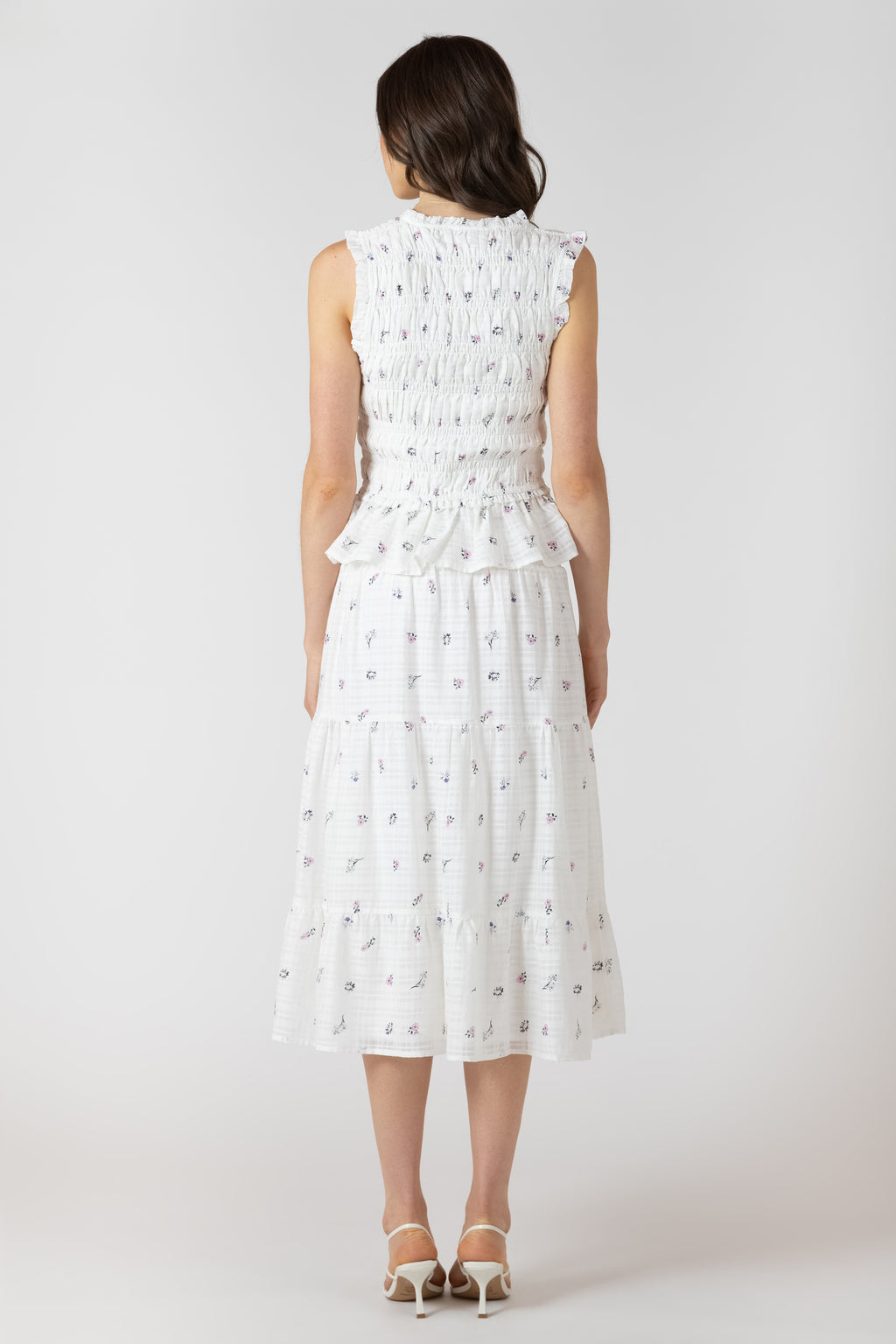 Smocked Waist Midi Skirt