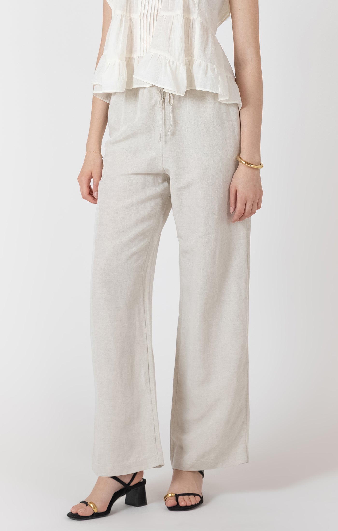 Elastic Waist Linen Pants