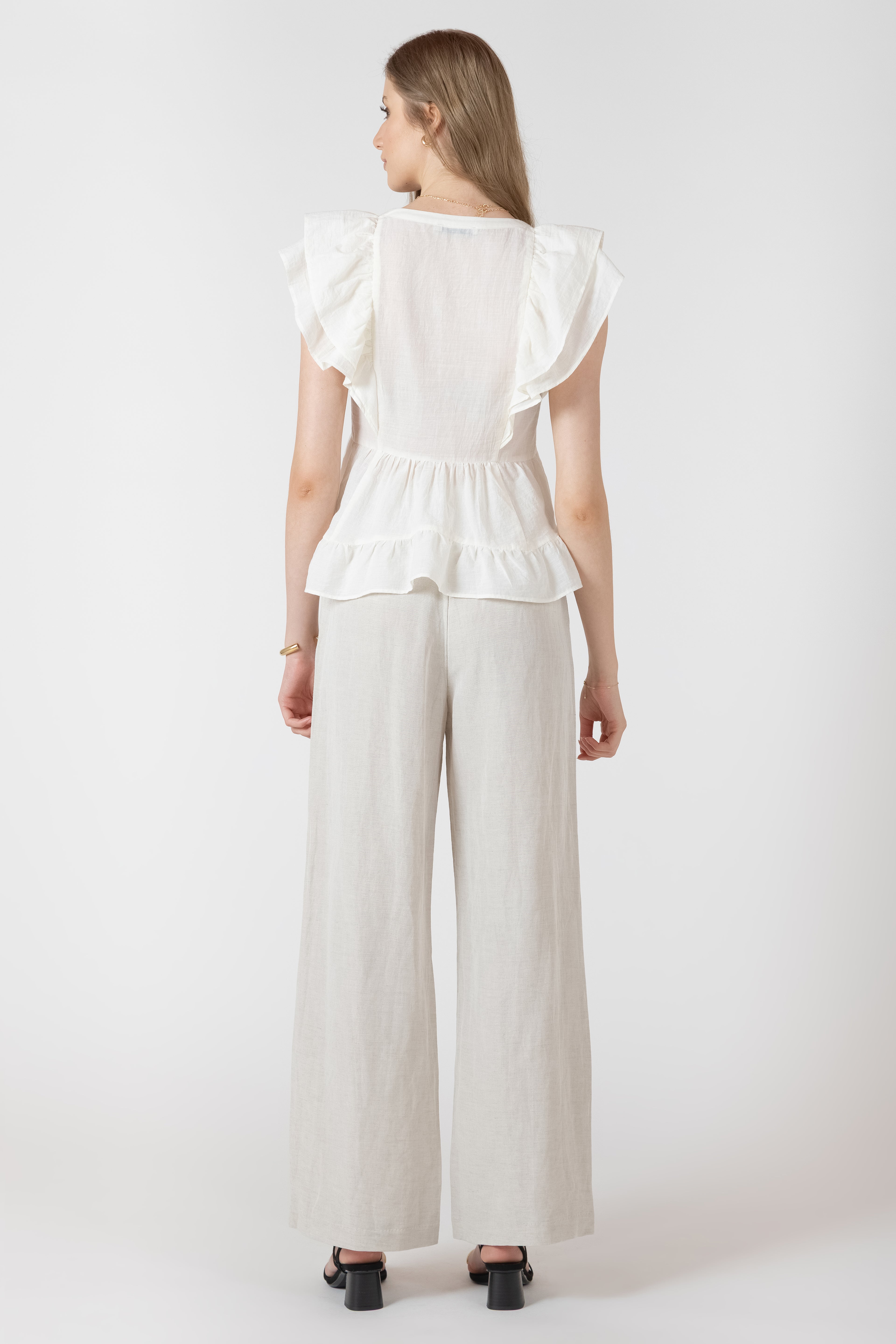 Elastic Waist Linen Pants