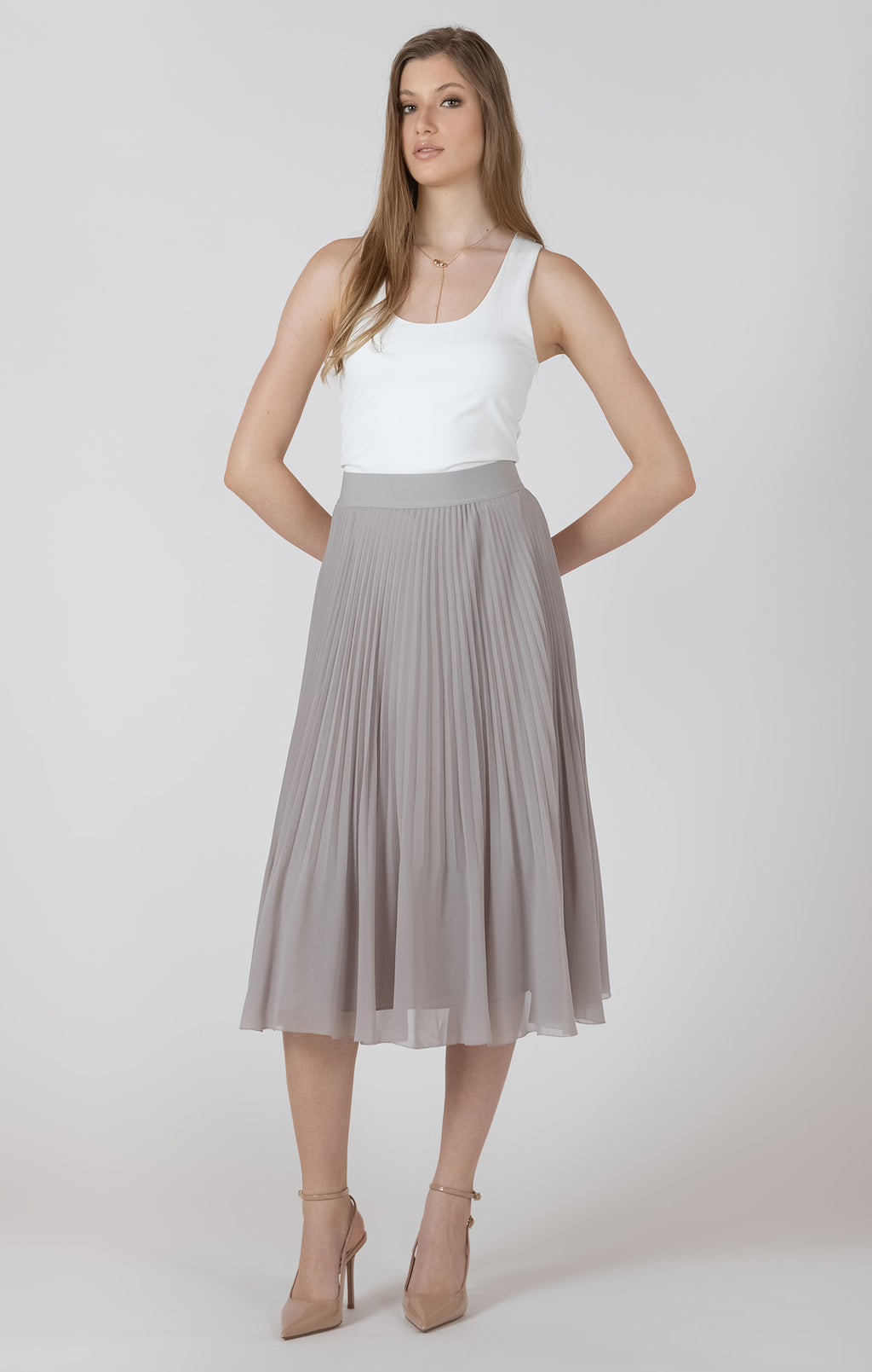 Pleated Midi Skirt