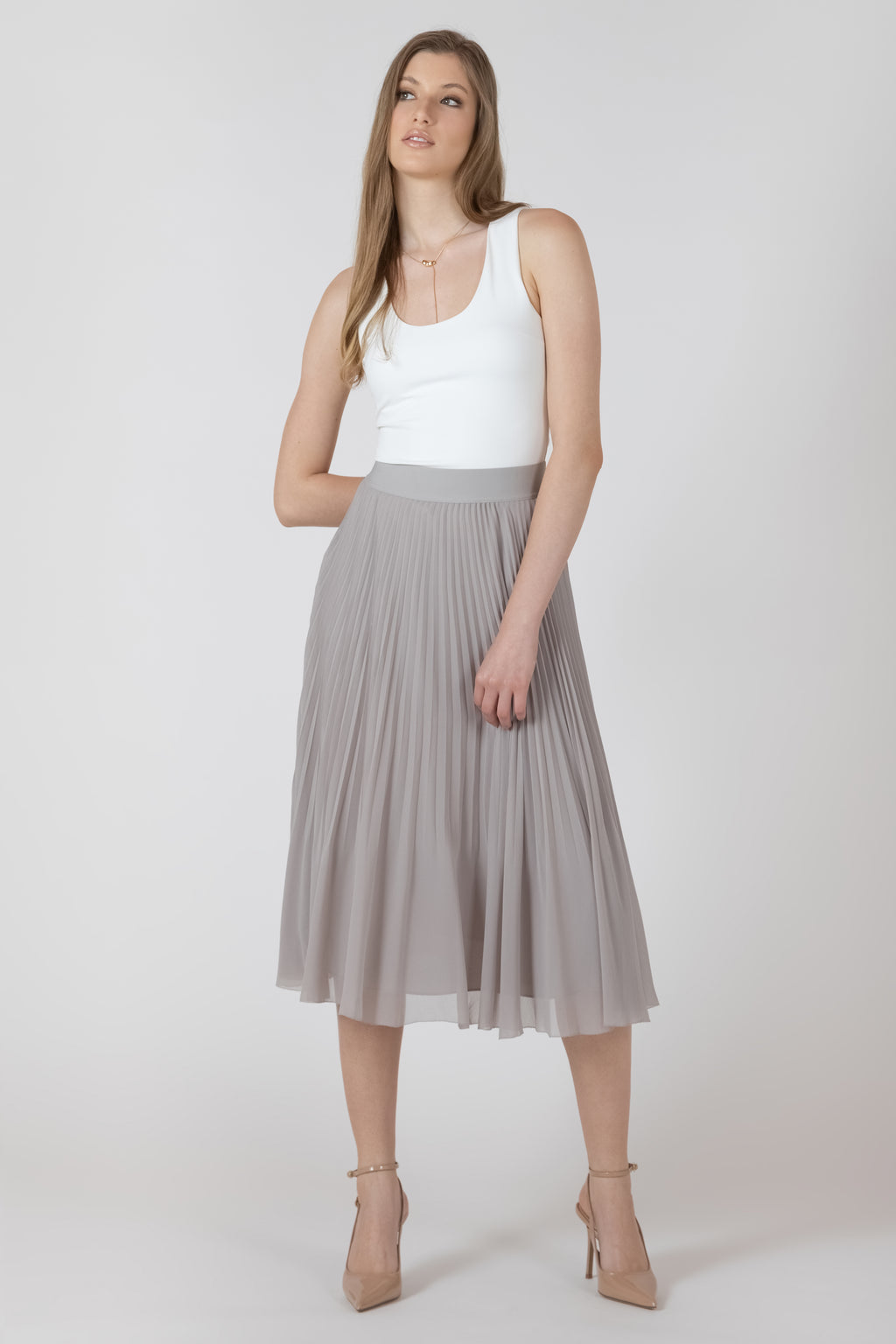Pleated Midi Skirt