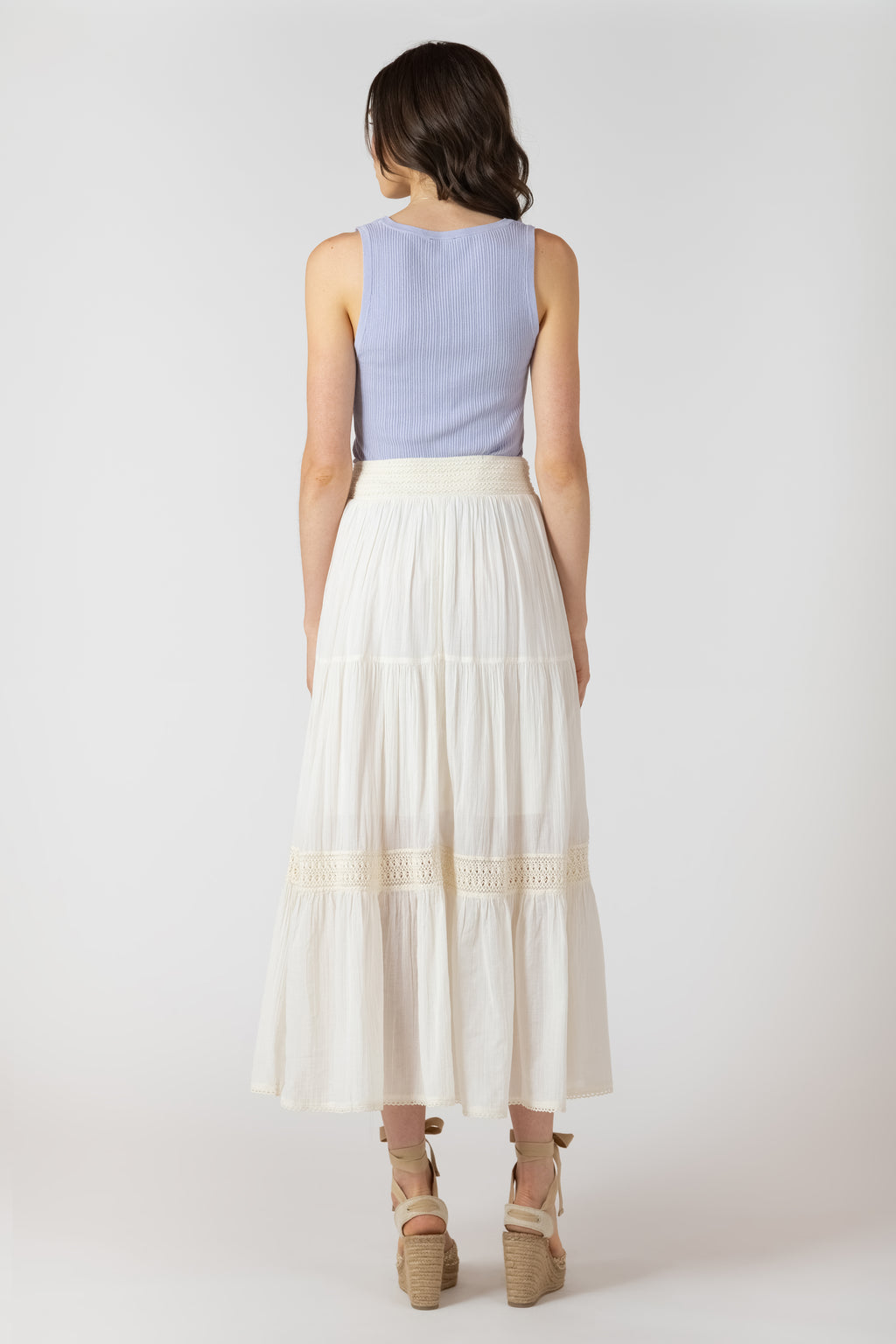 Crochet Lace Detail Maxi Skirt